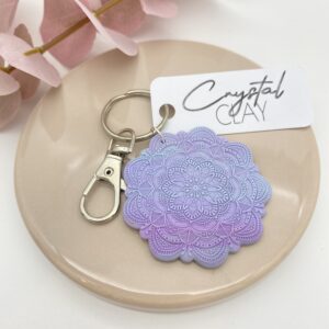Mandala Schlüsselanhänger - pastell-lilahellblau