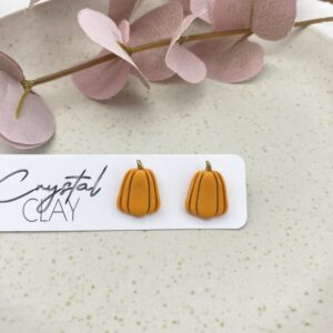 Kürbis Ohrstecker Mittel - Orange