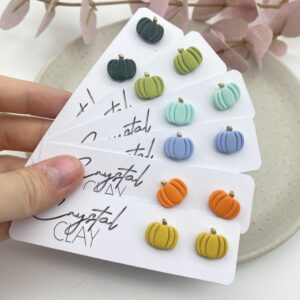 Kürbis Ohrstecker klein - Himmelblau