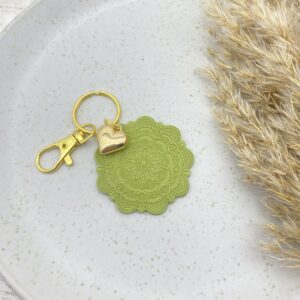 Mandala Schlüsselanhänger mit Herz - Pistazie