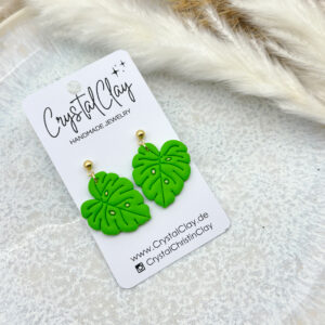 Monstera Ohrringe - Apfel