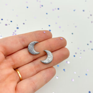 Luna Ohrstecker - Glitzer-Silber