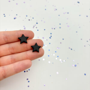 Stern Ohrstecker - 9 Schwarz