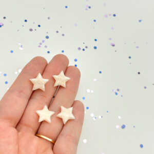 Stern Ohrstecker - Transparent-Effekt mit Glitzer-Flakes