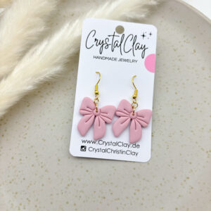 Schleifen Ohrringe - T21 Strawberry Cream