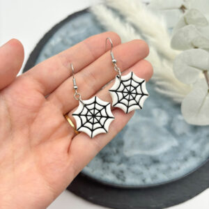 Spinnennetz Ohrringe - Weiß