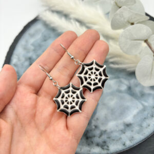 Spinnennetz Ohrringe - Schwarz