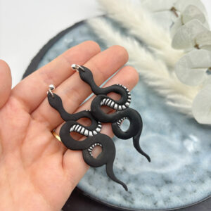 Schlangen Ohrringe - 9 Schwarz