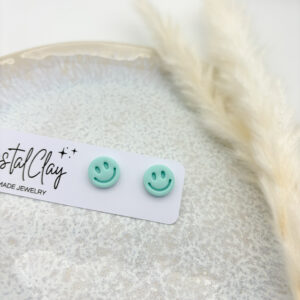 Kleine Happy Ohrstecker - Mint