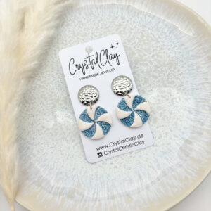 Pfefferminz Ohrringe - Hellblauglitzer
