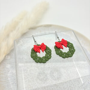 Adventskranz Ohrringe - Grüner Kranz