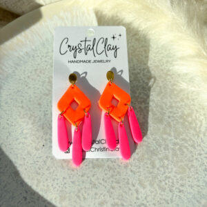 Grazia Ohrringe - Neon Orange/Pink