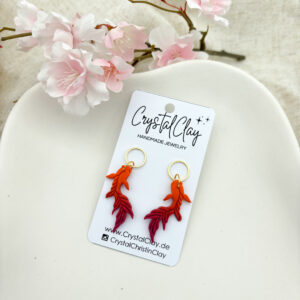 Koi Fisch Ohrringe - Einzelstücke Orange/Pink