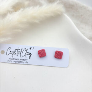 Caro Ohrstecker - Korallenfarbend mit Muster