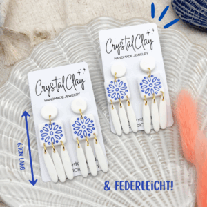 Isabella Ohrringe - Weiß-Pazifikblau