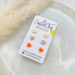 Micro Herz-Ohrstecker 3er Pack - Pack 13: Vanille, Strawberry, Mandarine