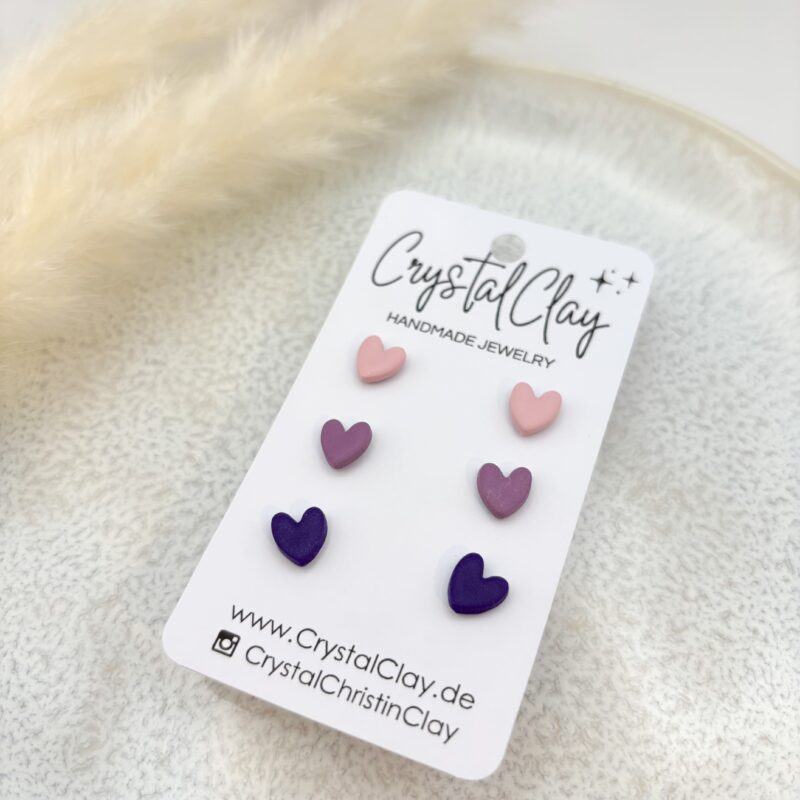 Micro Herz-Ohrstecker 3er Pack