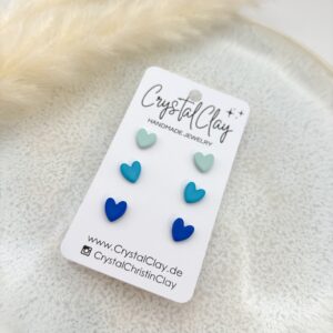 Micro Herz-Ohrstecker 3er Pack - Pack 3: Mint, Pfefferminz, Pazifikblau