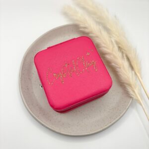 Schmuckschatulle klein - Pink mit goldglitzernden Schriftzug