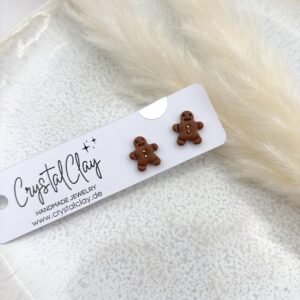 Weihnachtsohrstecker - Lebkuchenmann mit Gold