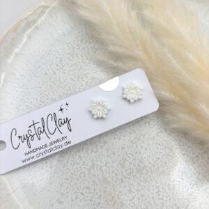 Weihnachtsohrstecker - Weihnachtsstern Weiß