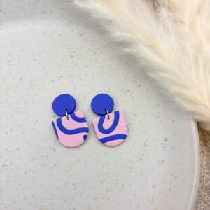 Charlie Ohrringe - Strawberry + Pazifik (abstrakt)