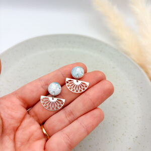 Ella Ohrringe Einzelstücke - Hellblau (Aquarell) mit Silber