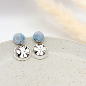 Jana Ohrringe Einzelstücke - Hellblau (Aquarell) mit Silber