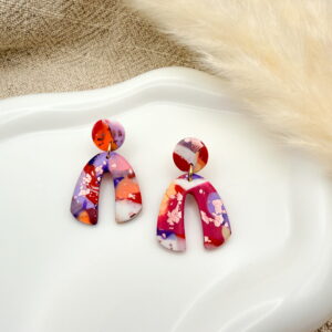 Kylie Ohrringe Einzelstücke - Bunt mit Metalleffekt