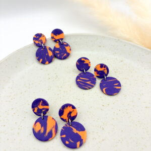 Lije Ohrringe Einzelstücke - Pflaume/Orange