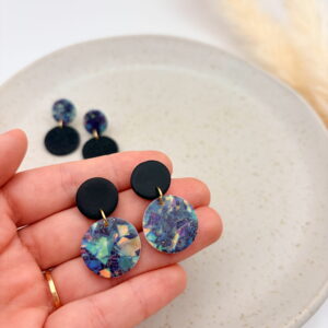 Lije Ohrringe Einzelstücke - Schwarz/Kristallmuster