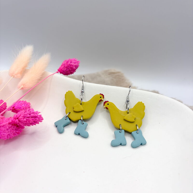 Wilde Hühner Ohrringe – Bild 9