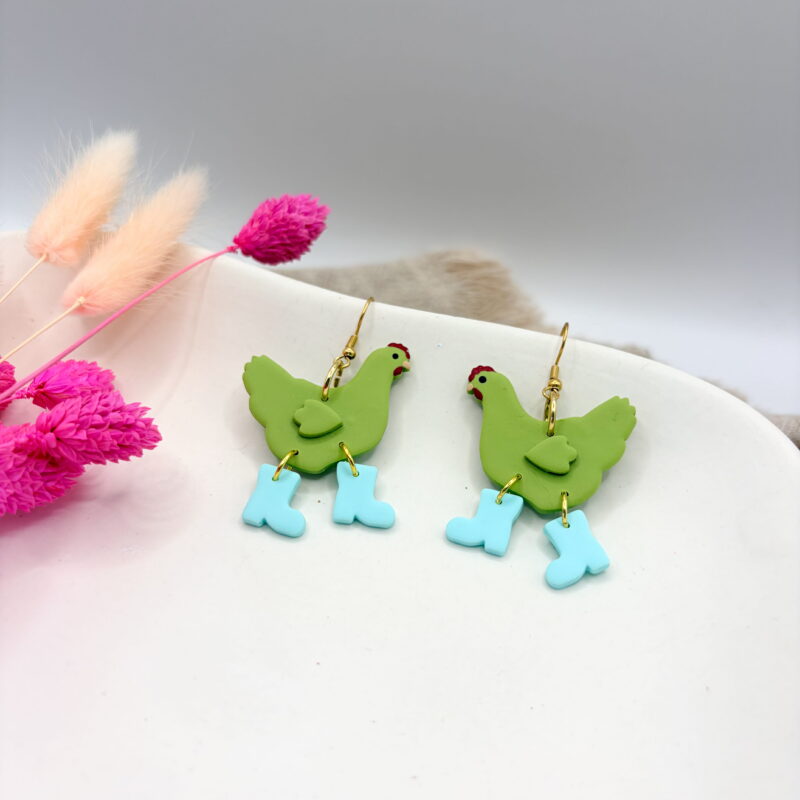 Wilde Hühner Ohrringe – Bild 7