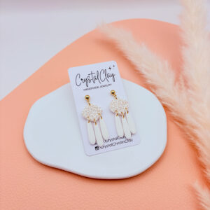 Helena Ohrringe - Weiß/Leomuster hell