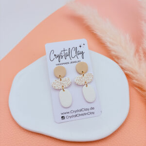 Emmi Ohrringe Einzelstücke - Weiß/Sahara Leo