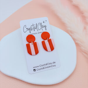 Charlie Ohrringe Einzelstücke - Rot/Rosa gestreift